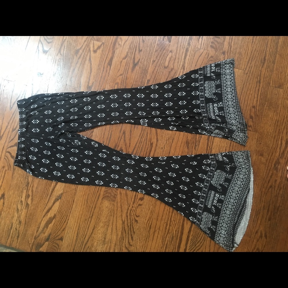 Wide flair jersey knit pants